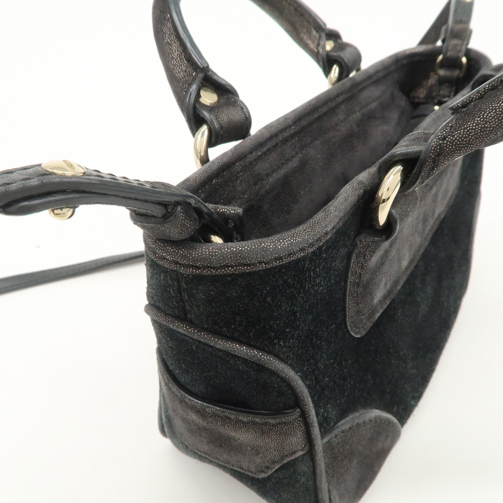 CELINE Leather Mini Boogie Bag 2Way Bag Shoulder Bag Black