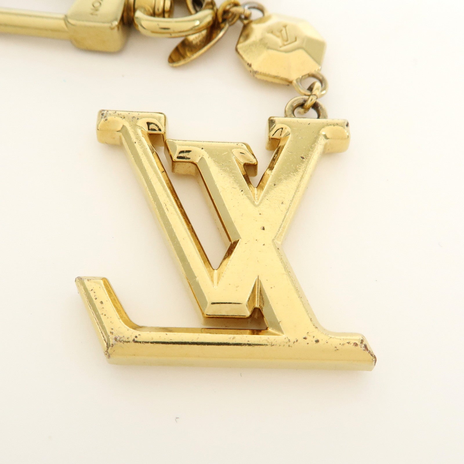 Louis Vuitton Porte Cles LV Facettes Metal Bag Charm Gold M65216