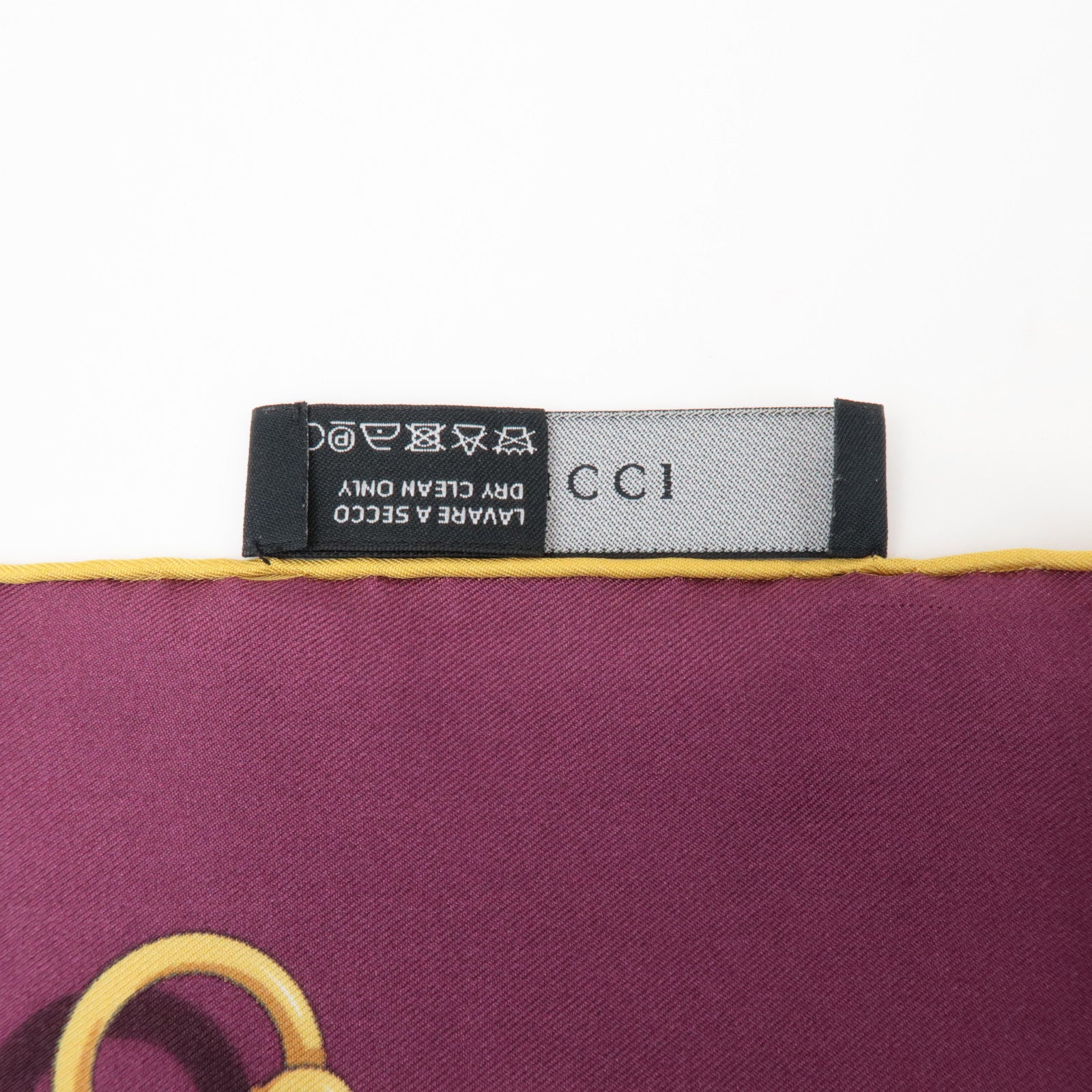 GUCCI Horse Bit Silk 100% 65×65 Scarf Purple