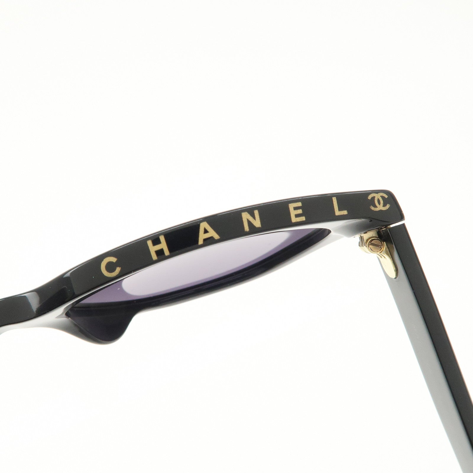 CHANEL COCO Mark 54□20 Sunglasses Black 5414-A Used