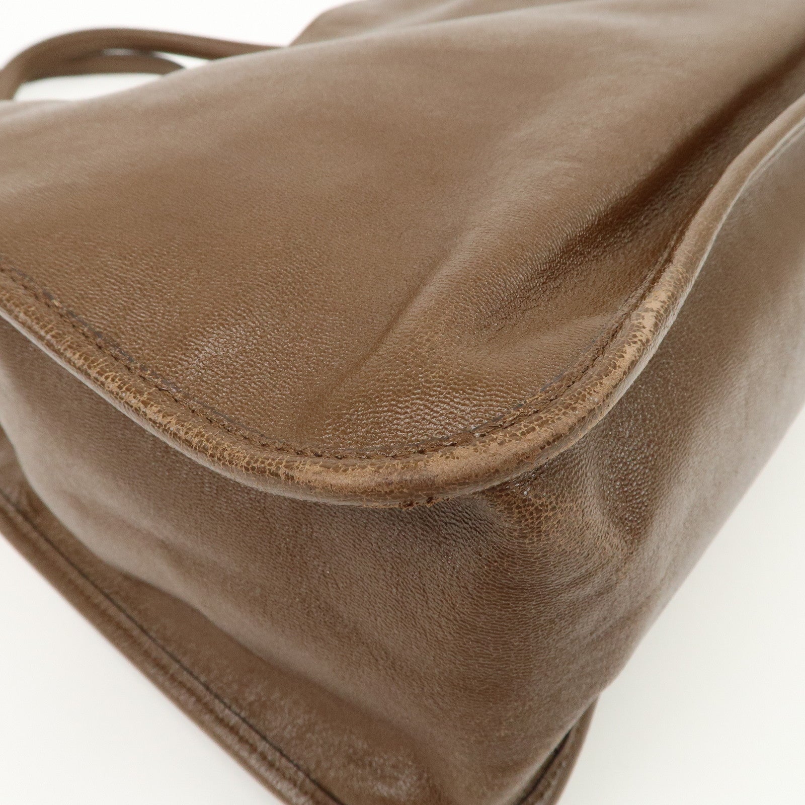 GUCCI Horsebit Leather Tote Bag Shoulder Bag Hand Bag Brown 623694