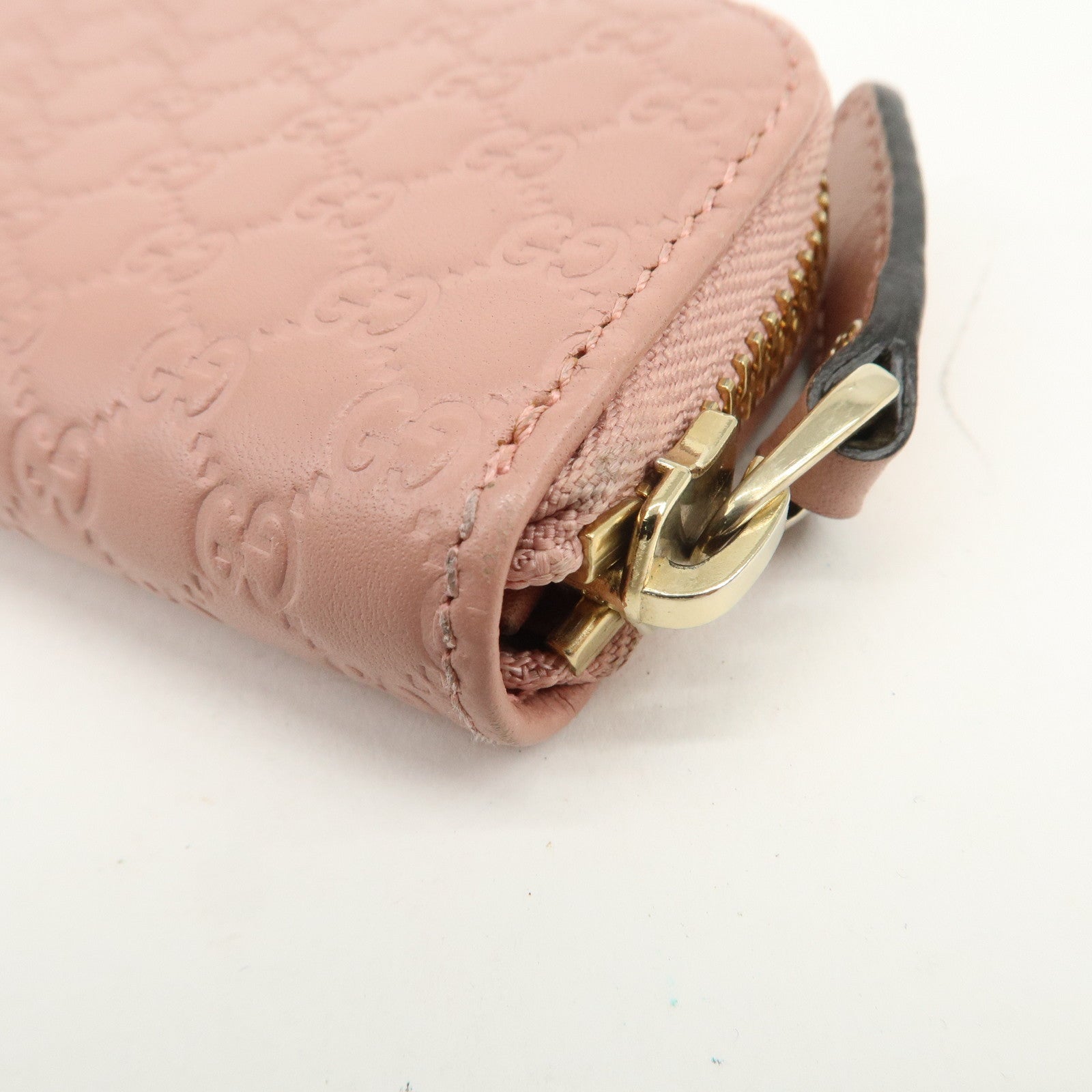 GUCCI Micro Guccissima Leather Coin Case Coin Purse Pink 449896