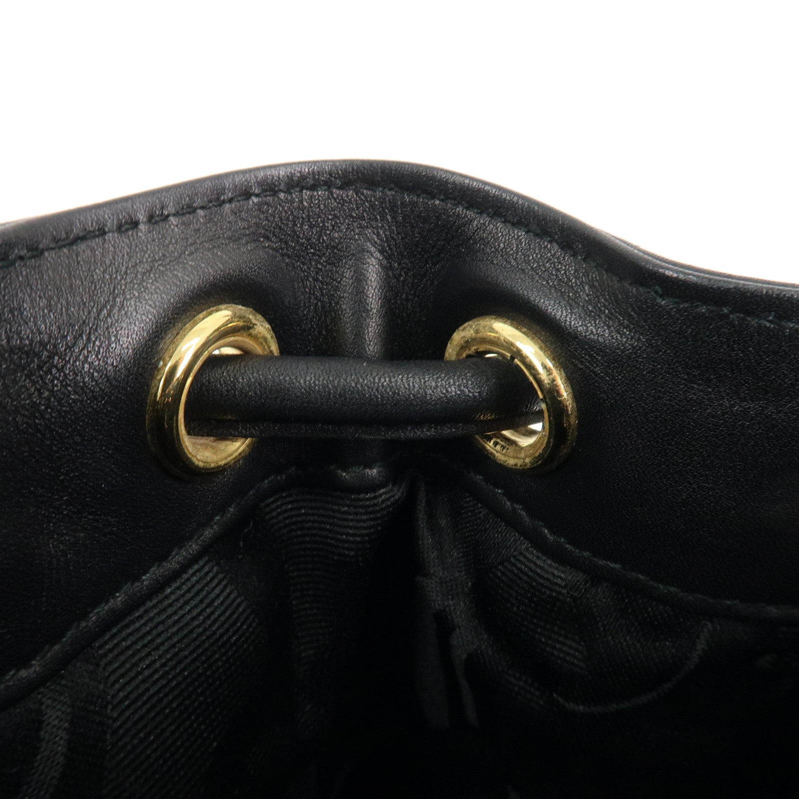 Ferragamo Vara Ribbon Leather Backpack Shoulder Bag Black AQ215676 Used