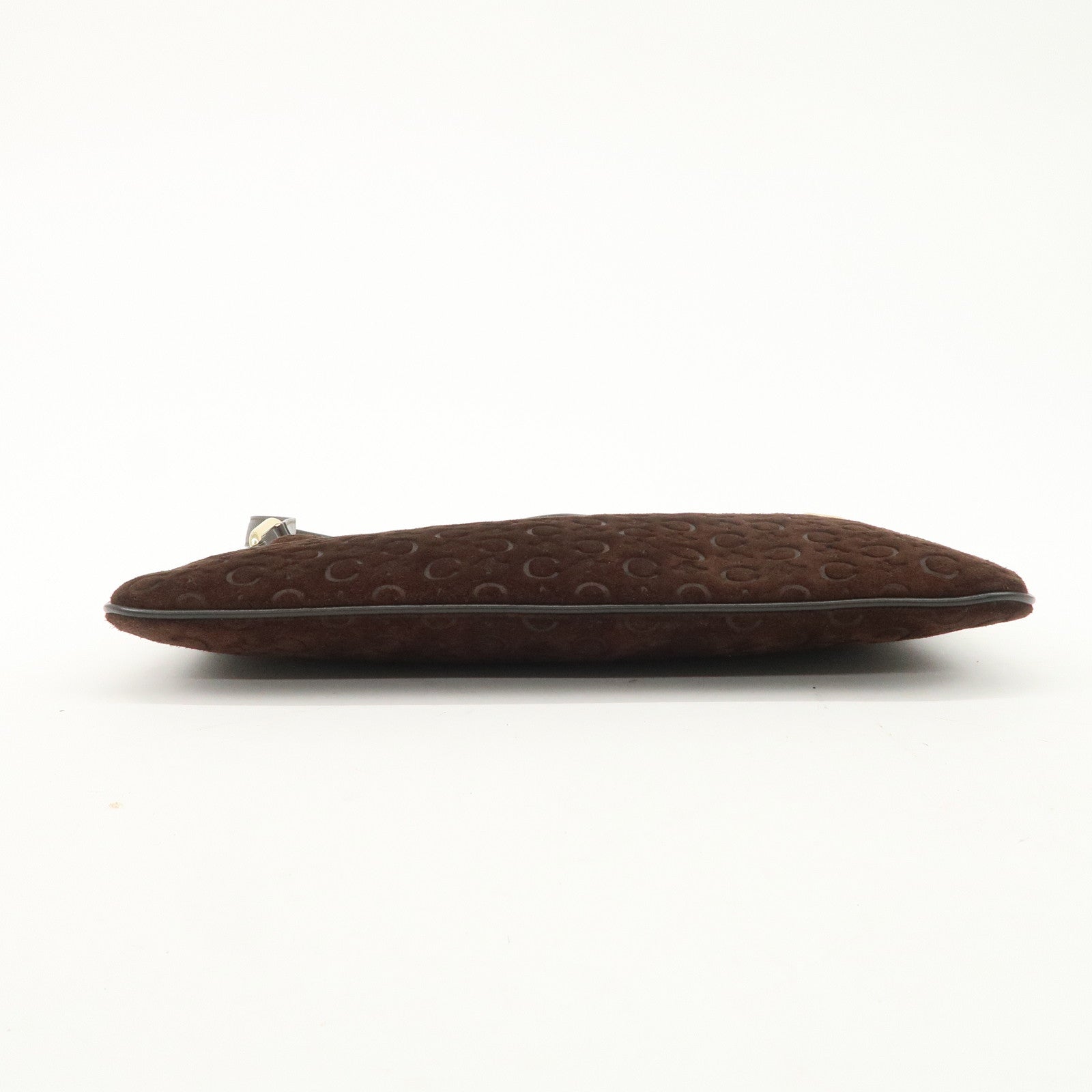 CELINE C Macadam Suede Leather Shoulder Bag Brown