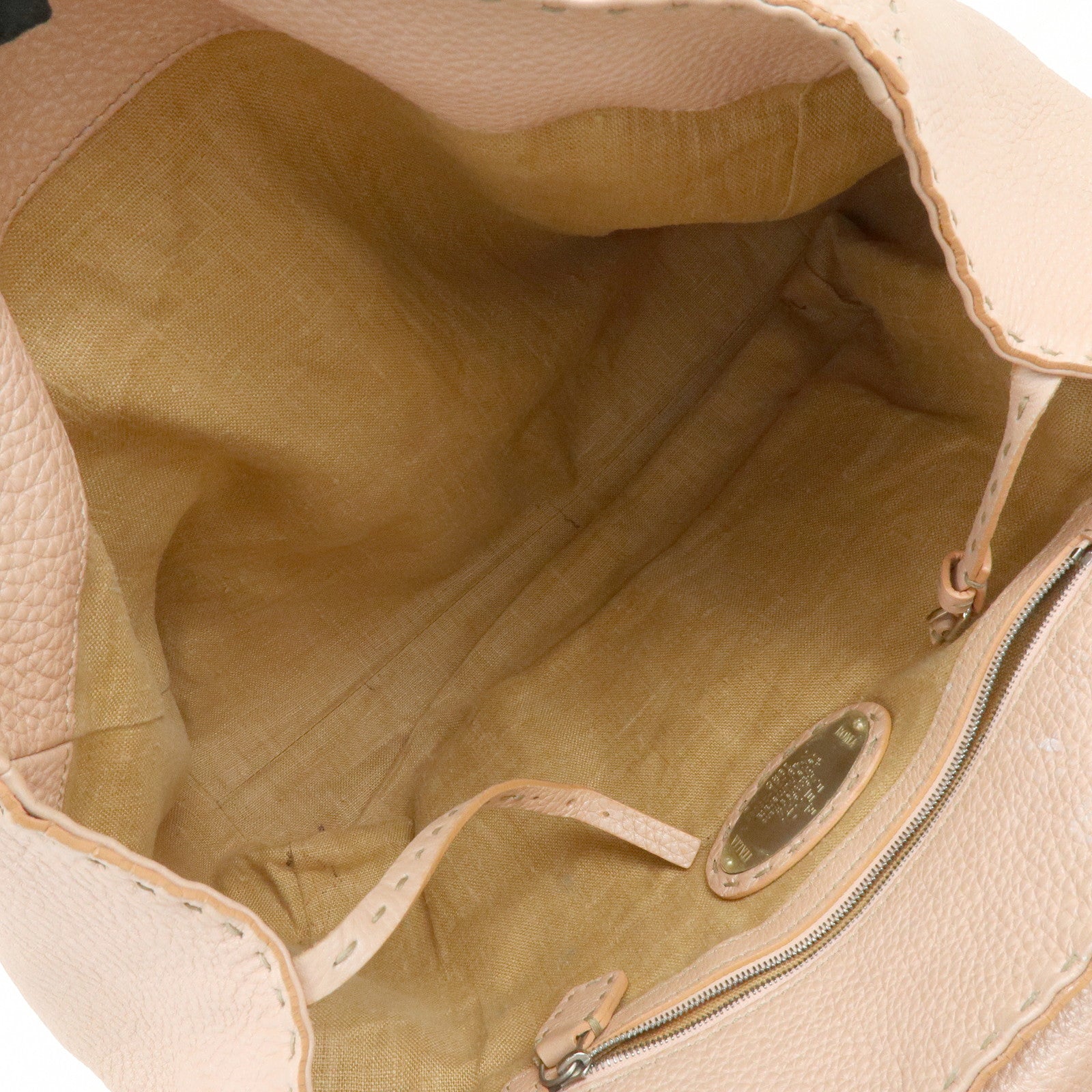 FENDI Selleria Leather Hand Bag Shoulder Bag Pink 8BR458