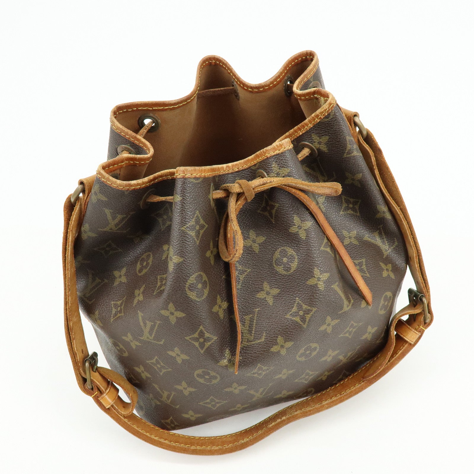 Louis Vuitton Monogram Petit Noe Shoulder Bag Brown M42226
