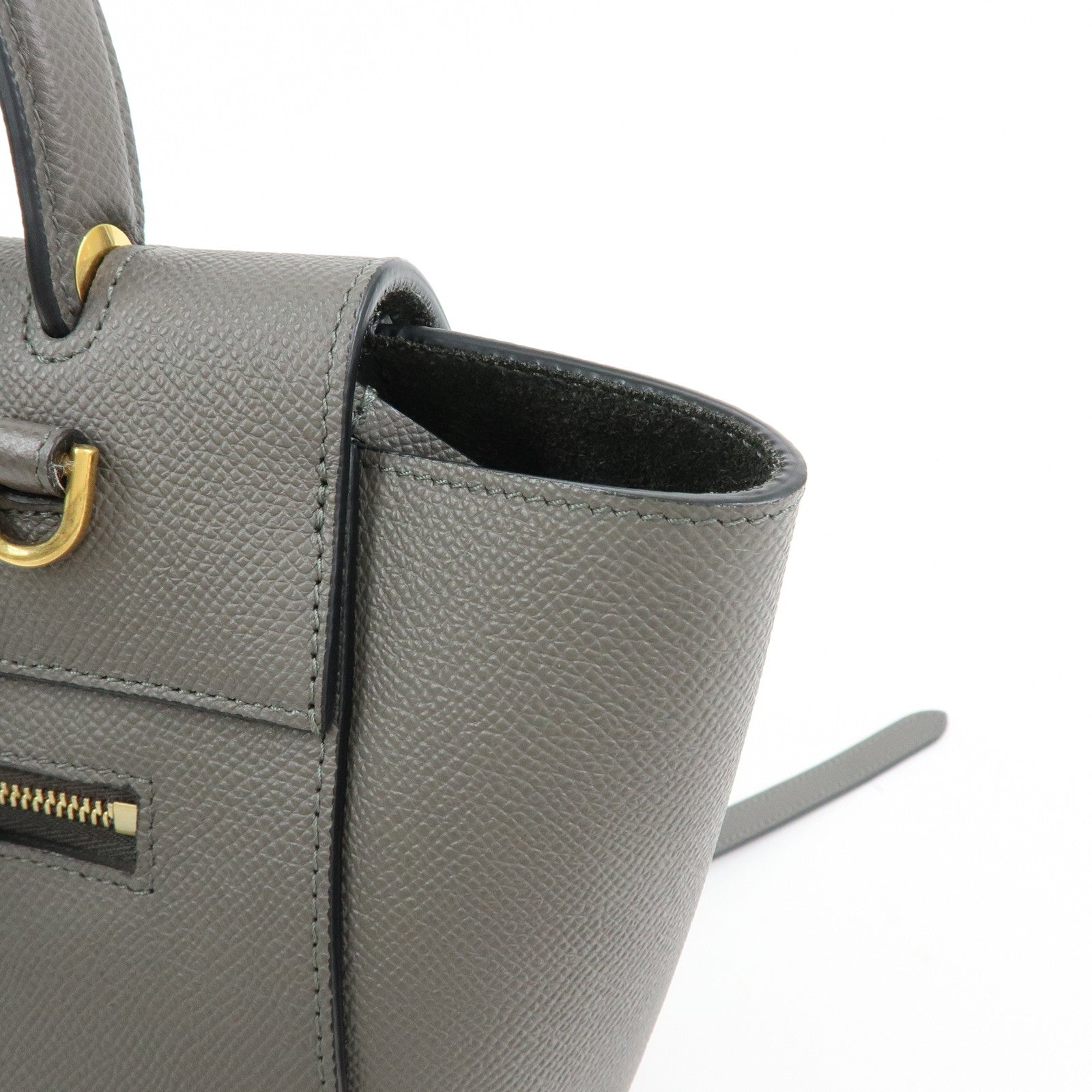 CELINE Micro Belt Bag Calf Leather 2WAY Bag Hand Bag Gray