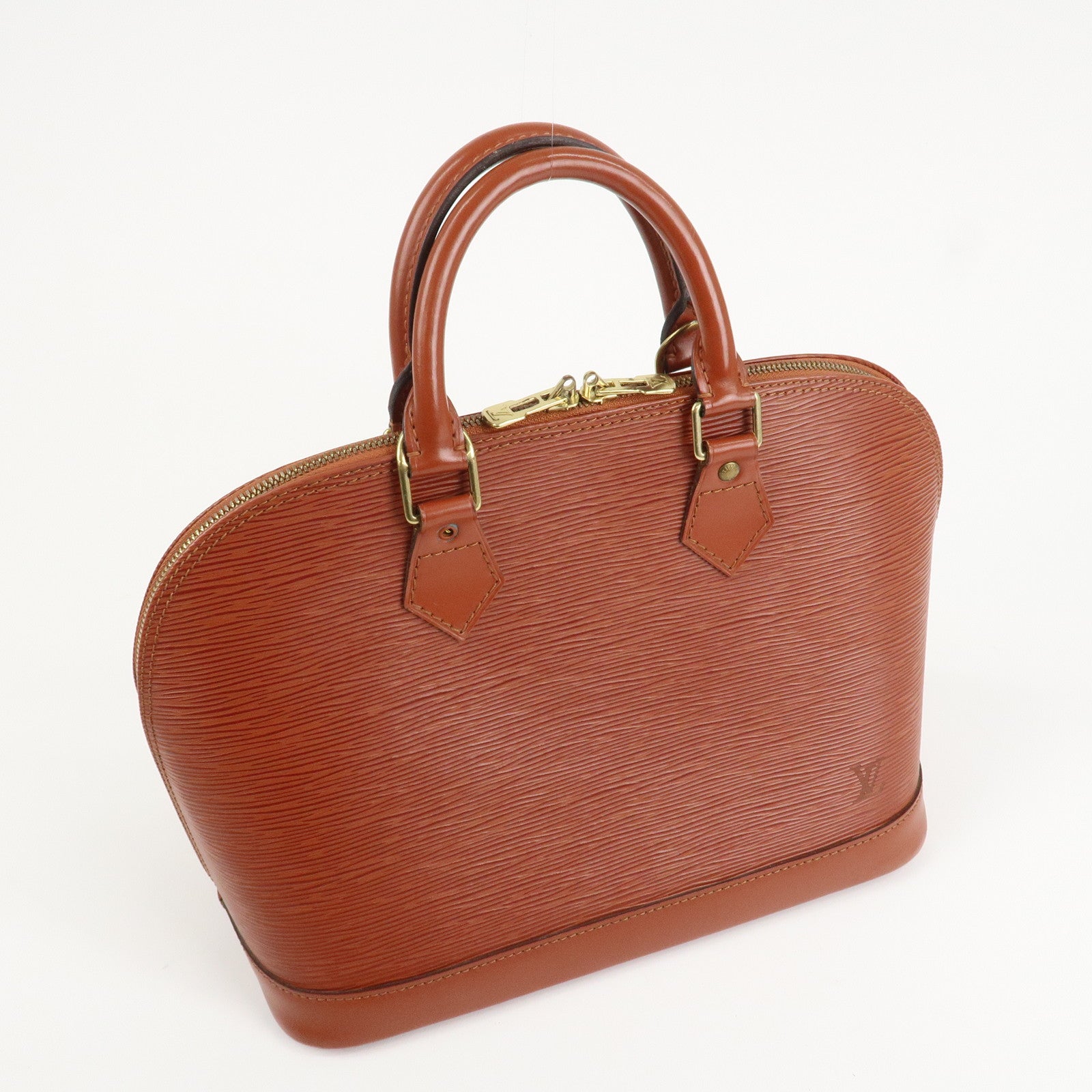 Louis Vuitton Epi Leather Alma Hand Bag Kenya Brown M52143 Used