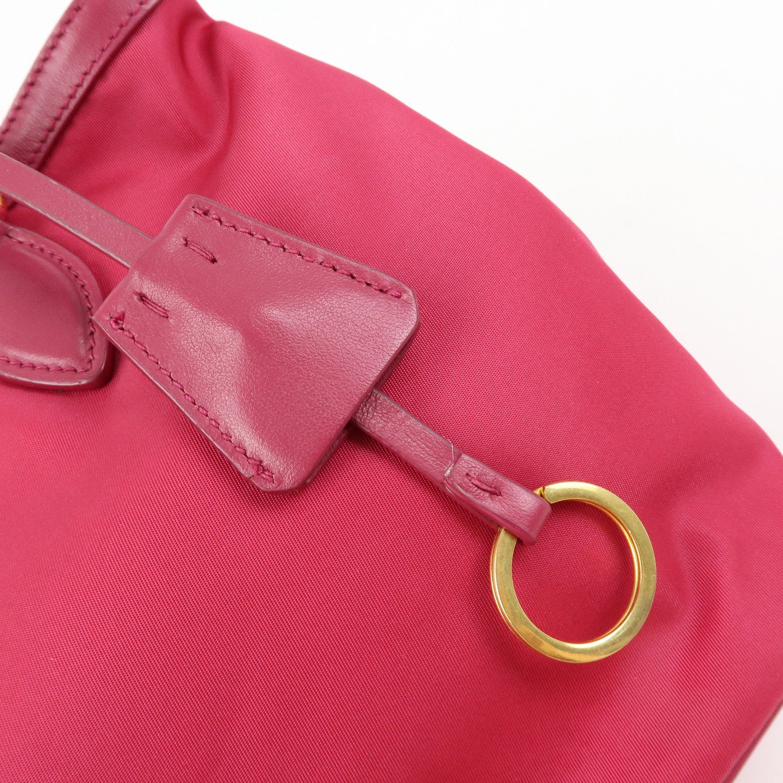 PRADA Nylon Leather 2Way Bag Hand Bag Shoulder Bag Pink 1BA172