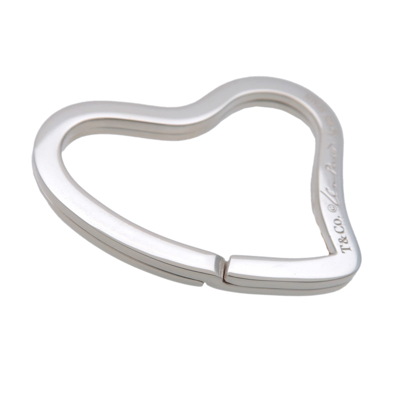 Tiffany&Co. Open Heart Key Ring Key Chain SV925 Silver
