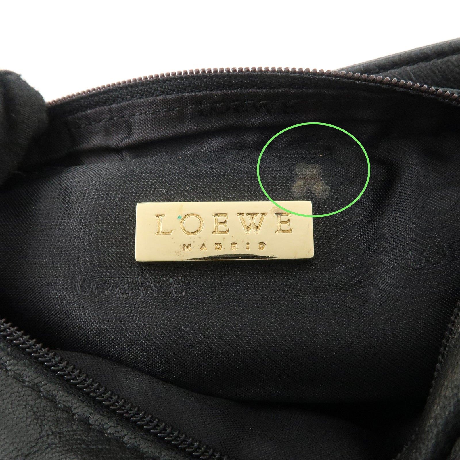 LOEWE Nappa Leather Shoulder Bag Crossbody Bag Black Used