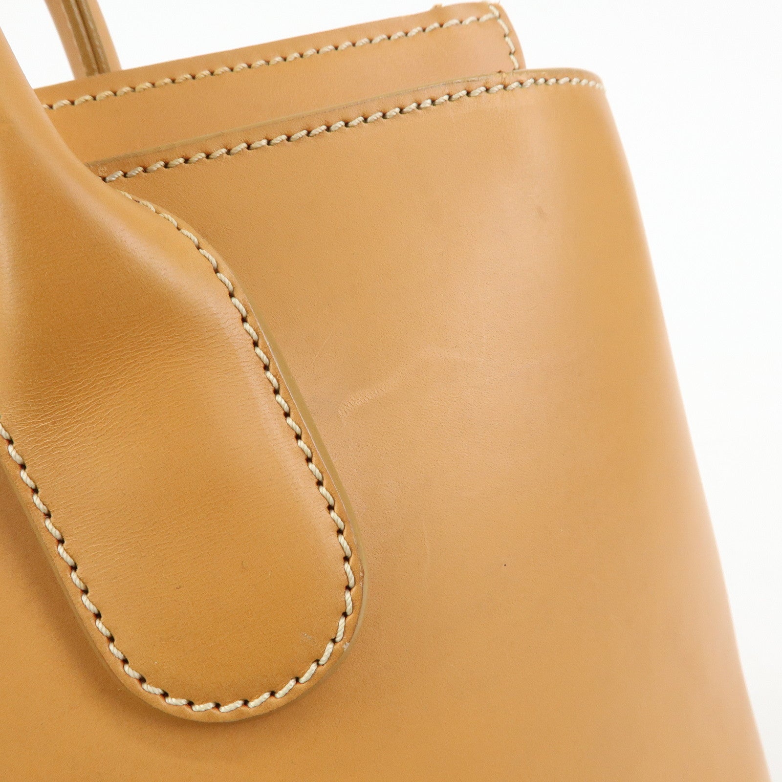 TOD'S Logo Leather 2Way Bag Tote Bag Shoulder Bag Camel