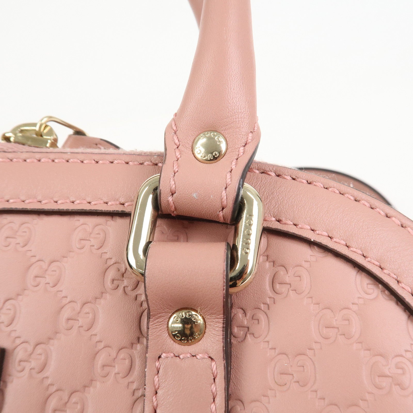 GUCCI Micro Guccissima Leather 2Way Hand Shoulder Bag Pink 449654