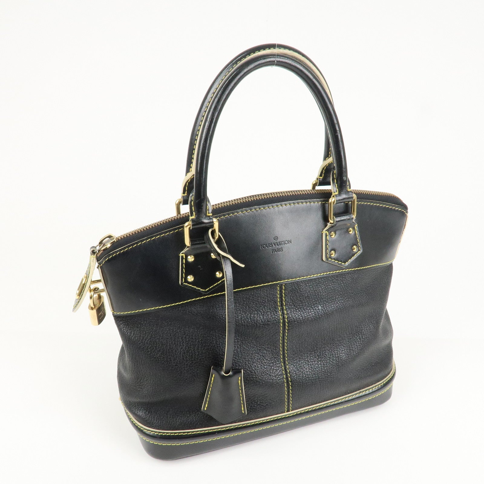 Louis Vuitton Suhali LockIt PM Hand Bag Tote Bag Black M91888 Used