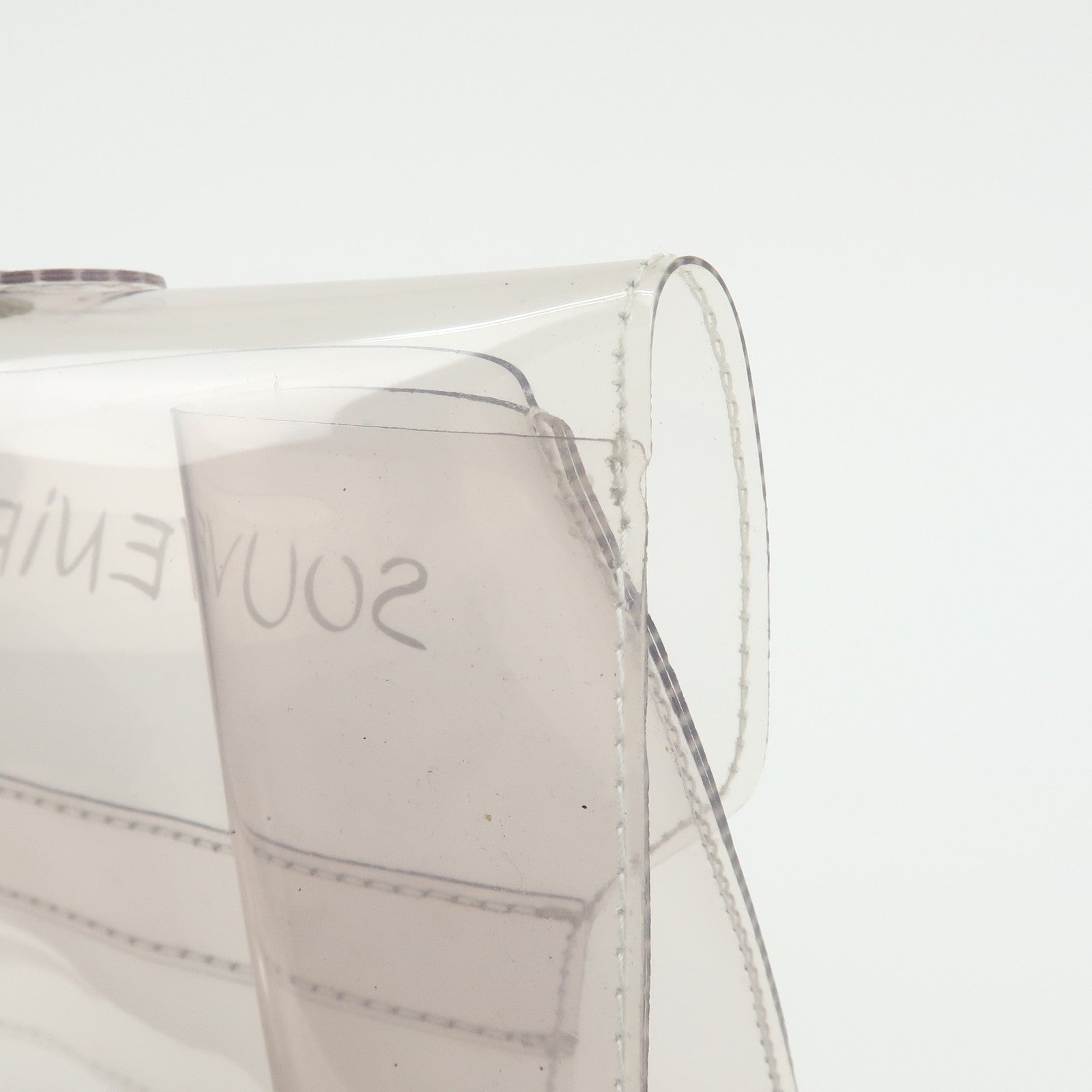 HERMES Kelly Vinyl Hand Bag Clear Transparent