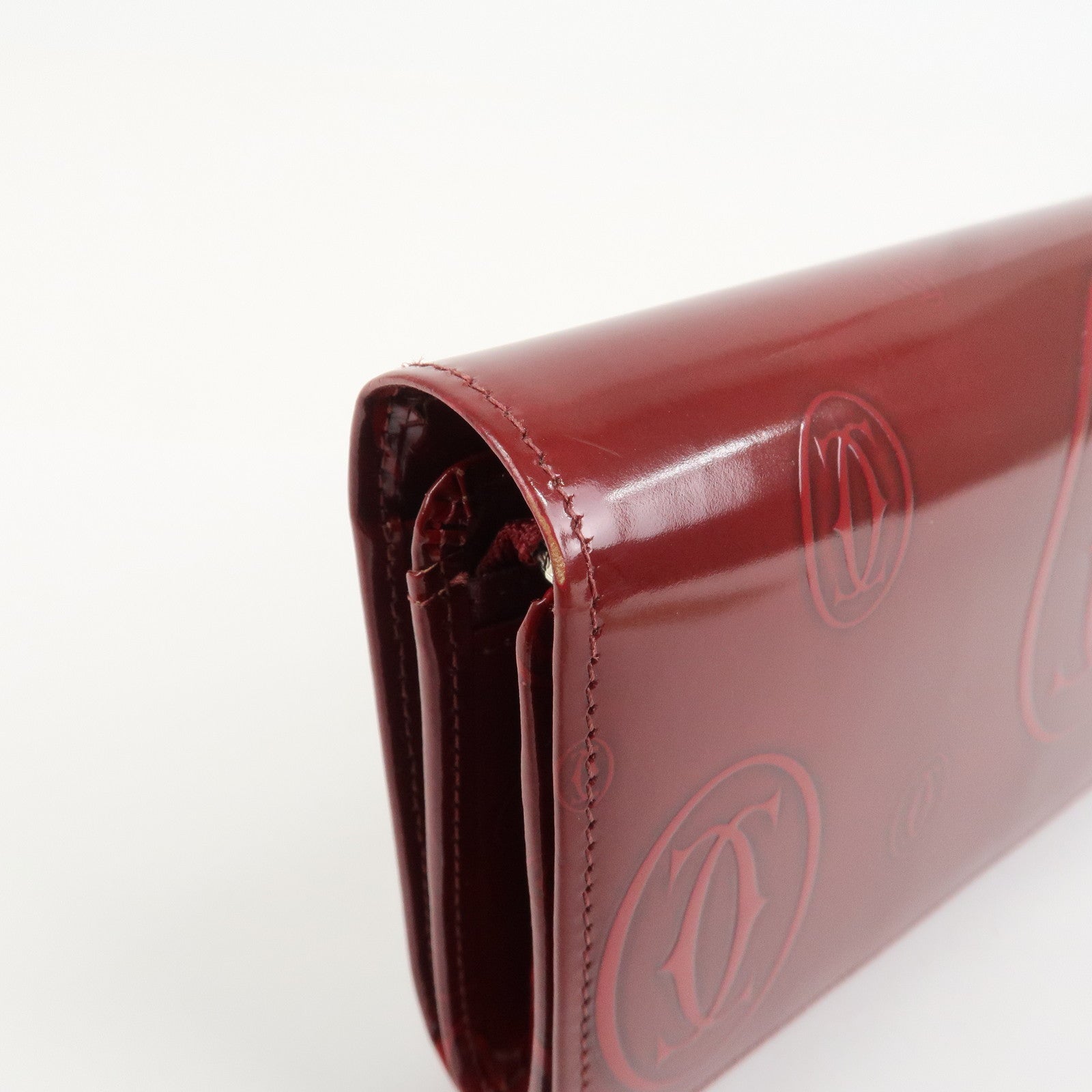 Cartier Happy Birthday Leather Compact Wallet Bordeaux