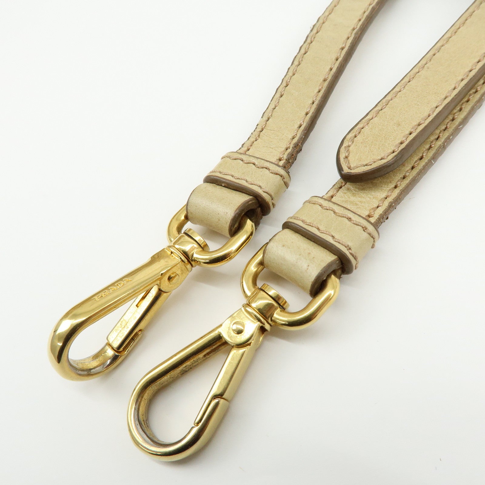 PRADA Logo Leather 2Way Shoulder Bag Hand Bag BN1921 Beige