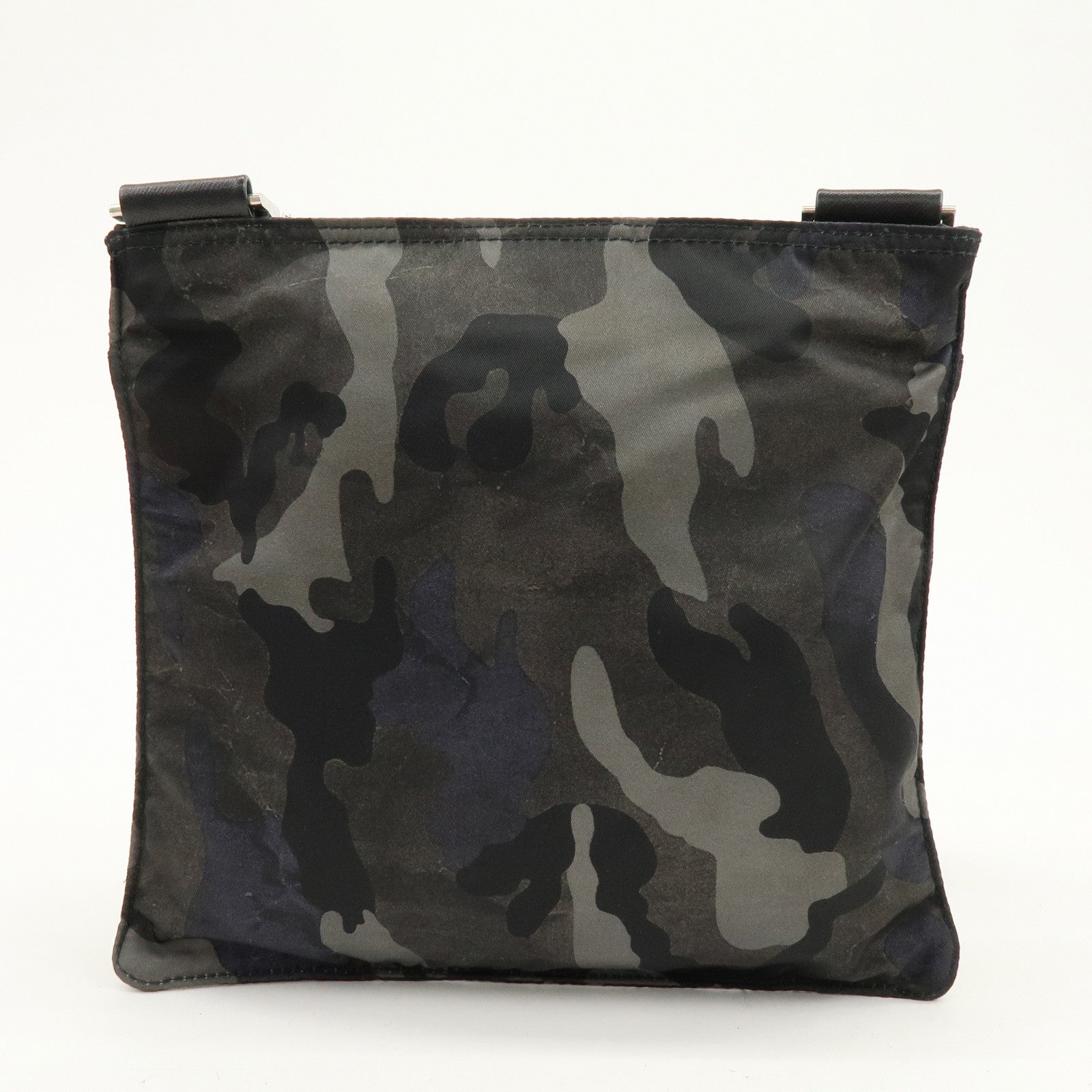 PRADA Triangle Logo Nylon Shoulder Crossbody Bag Camouflage Black