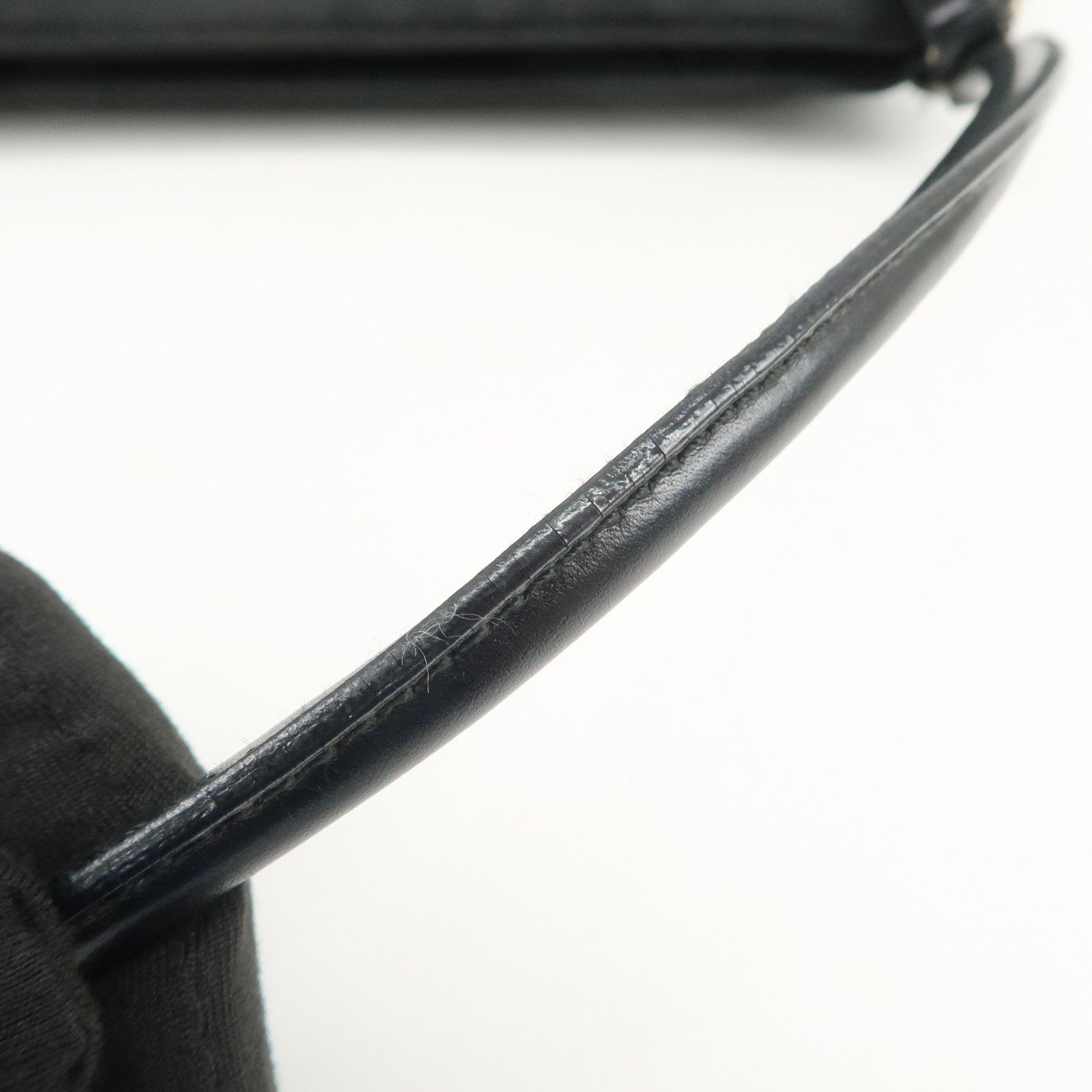 PRADA Triangle Logo Nylon Leather Shoulder Bag Hand Bag Black