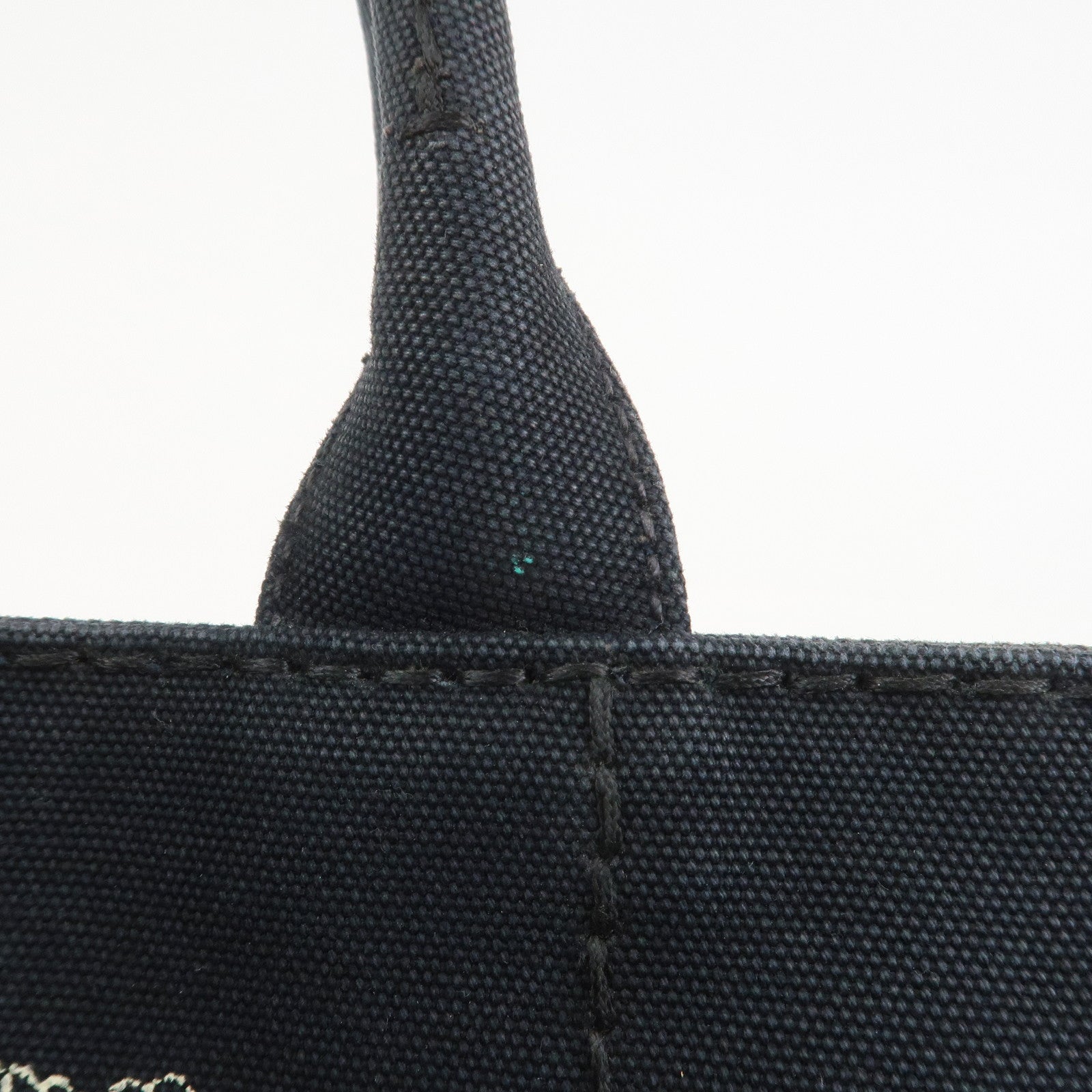 PRADA Canapa Mini Triangle Logo Canvas 2Way Hand Bag Black 1BG439