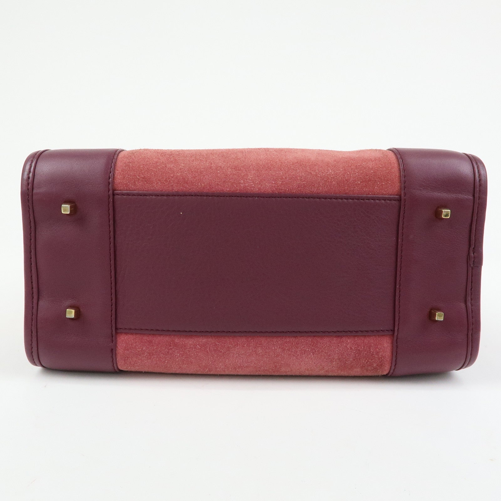 LOEWE Anagram Amazona 28 Suede Leather Hand Bag Red Bordeaux