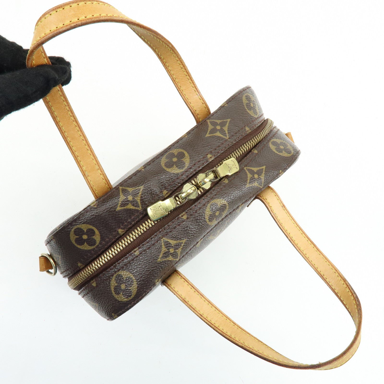 Louis Vuitton Monogram Spontini Hand Bag Brown M47500