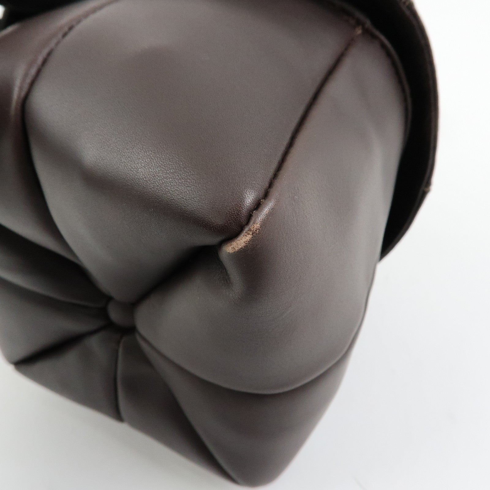 Ferragamo Leather Shoulder Bag Crossbody Bag Acorn Bag Dark Brown