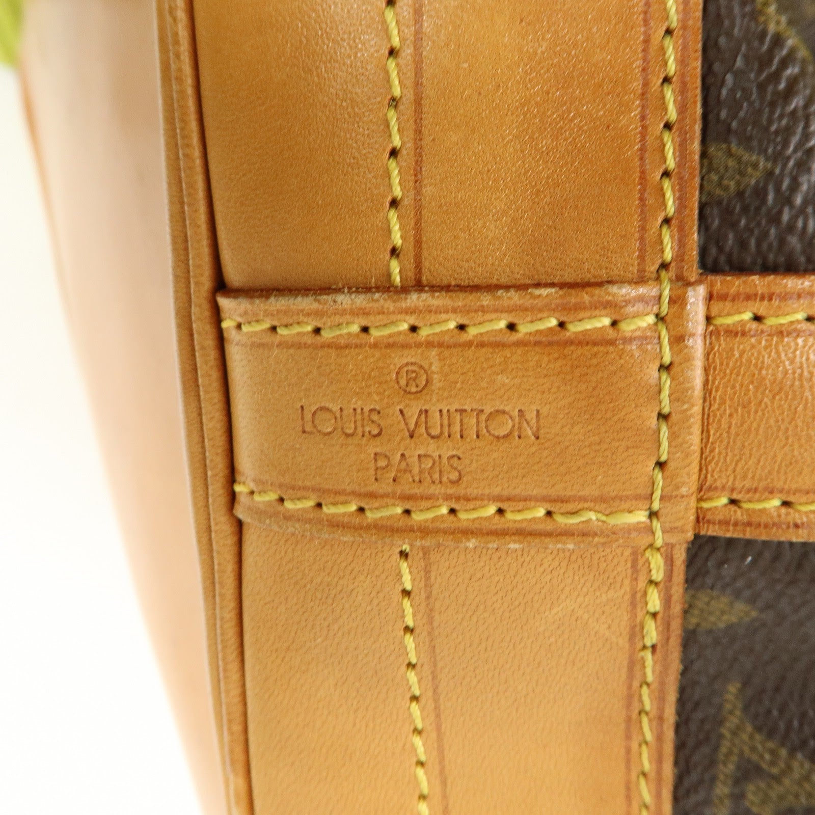 Louis Vuitton Monogram Noe Canvas Leather Shoulder Bag Brown M42224