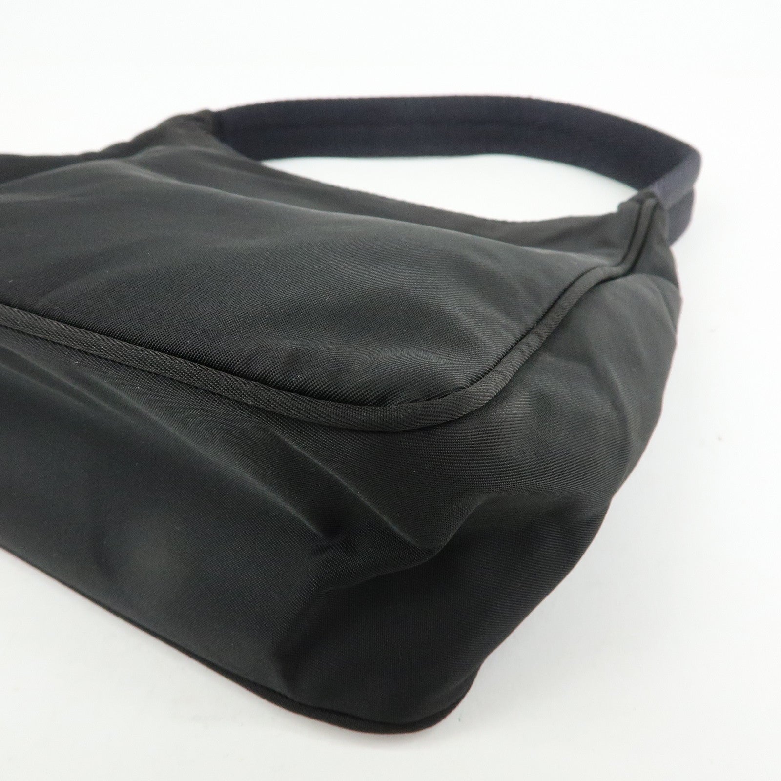 PRADA Triangle Logo Nylon Mini Hand Bag Shoulder Bag Black