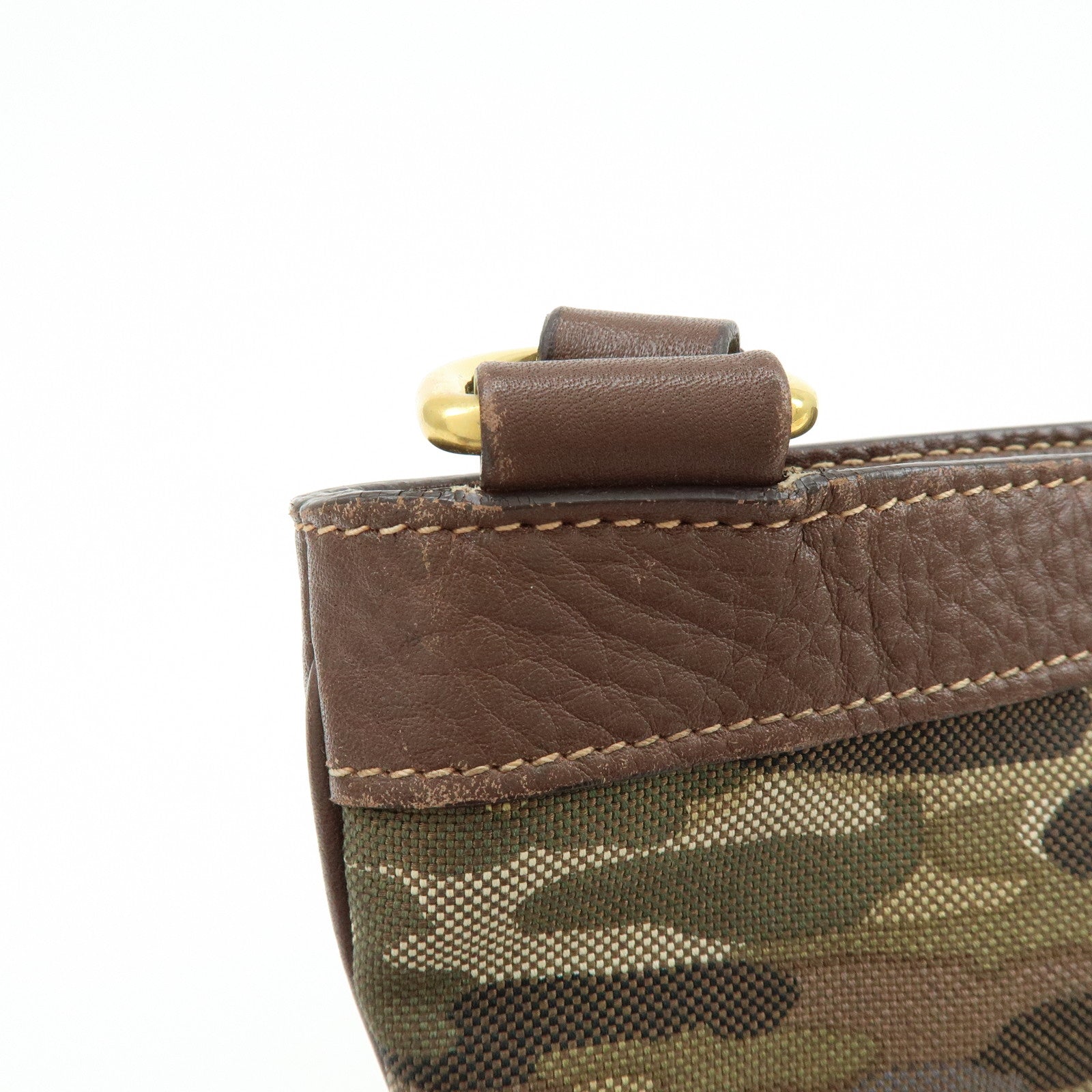 PRADA Logo Jacquard Leather Shoulder Bag Crossbody Bag Camouflage