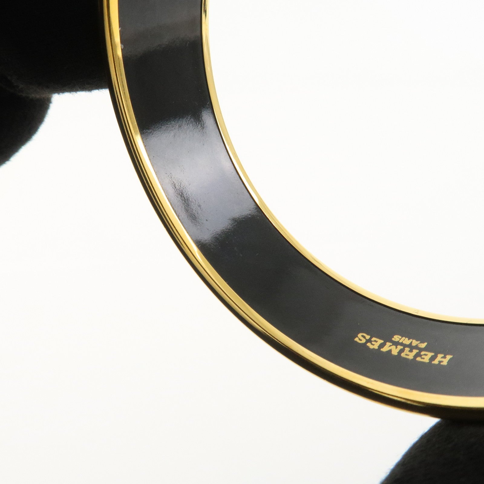 HERMES Email GM Bangle Bracelet Black Blue