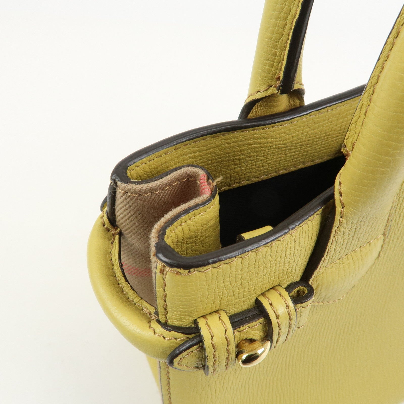 Burberry Banner Bag 2Way Leather Shoulder Hand Bag Nova Check