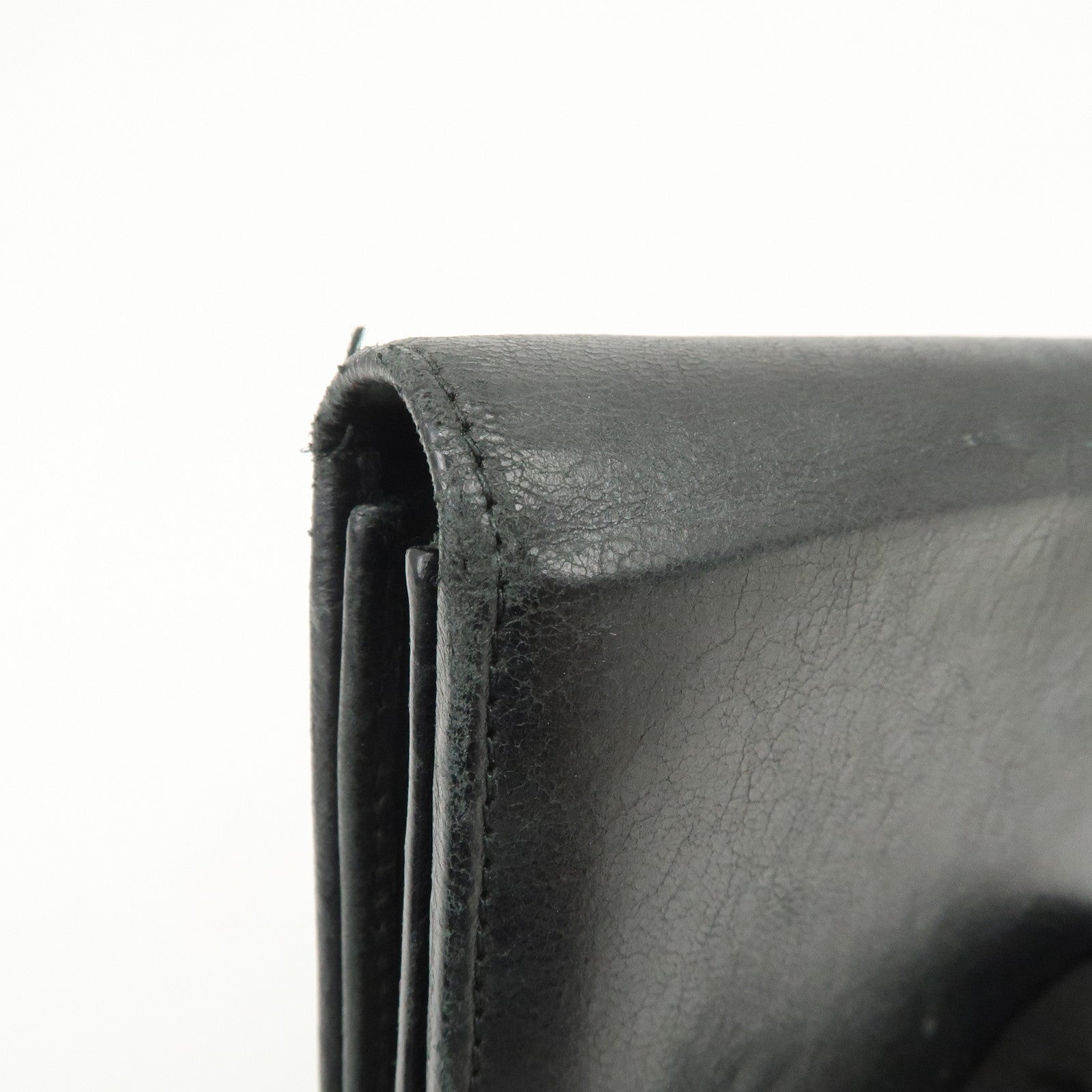 BALENCIAGA Logo Leather Giant Continental Long Wallet Black 253054