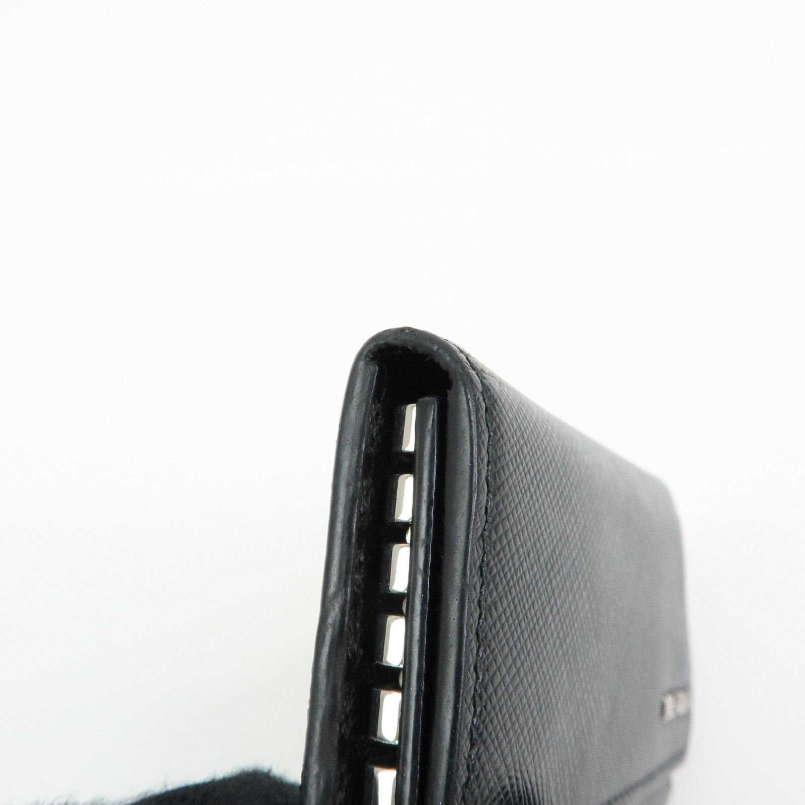 PRADA Saffiano Leather 6 Ring Key Case Key Holder Black 2PG222