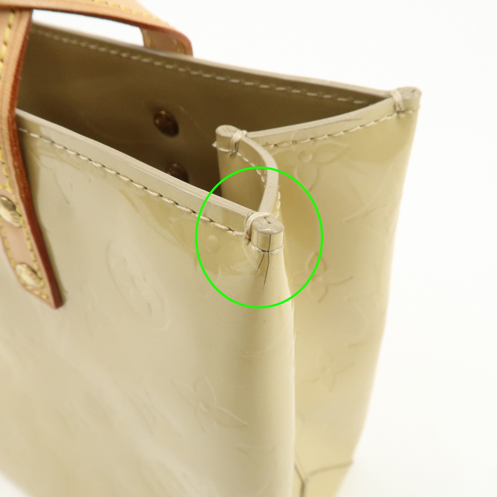 Louis Vuitton Monogram Vernis Lead PM Hand Bag Beige M91144