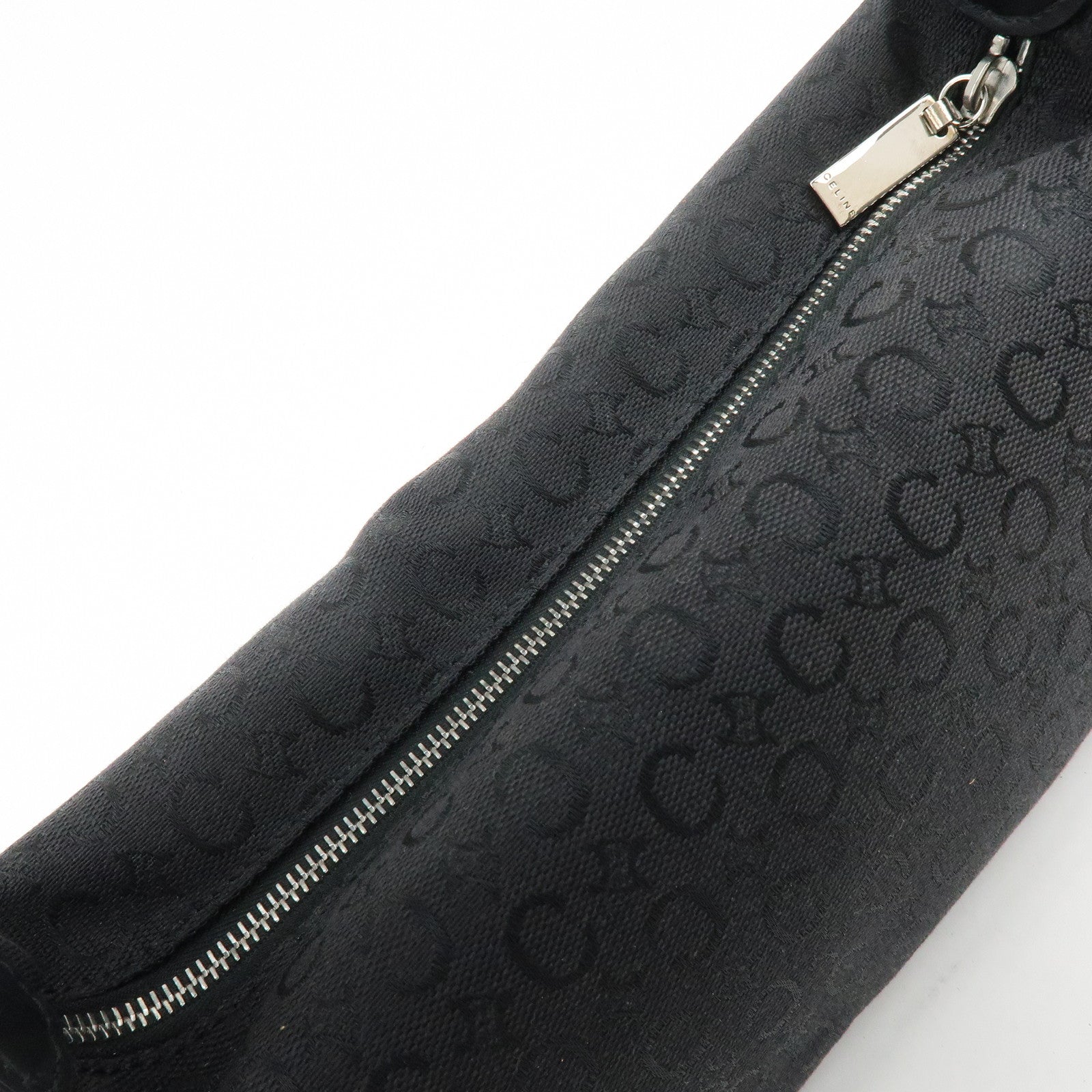 CELINE C Macadam Canvas Leather Hand Bag Shoulder Bag Black