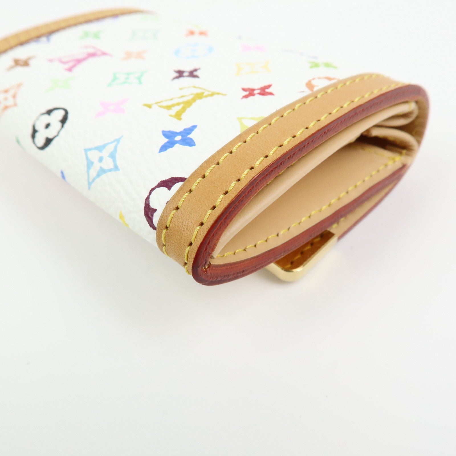 Louis Vuitton Monogram Porte Monnaie Plat Coin Case Blanc M92657