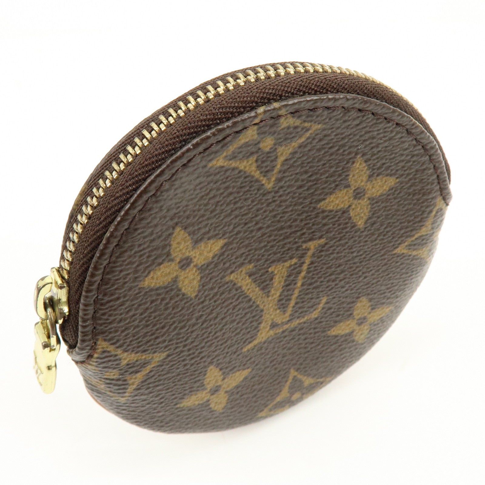 Louis Vuitton Monogram Porte Monnaie Rond Coin Case Brown M61926