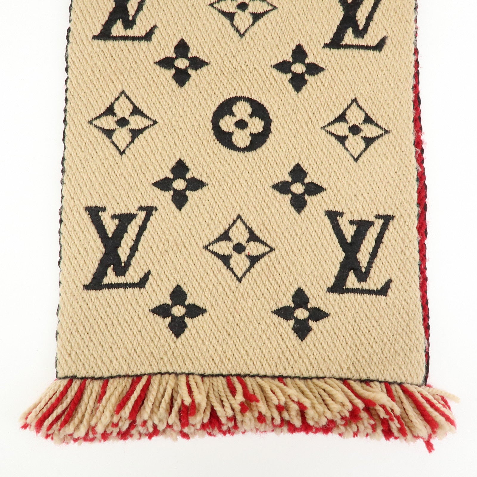Louis Vuitton Monogram Echarpe Logomania Scarf Beige Red M73886