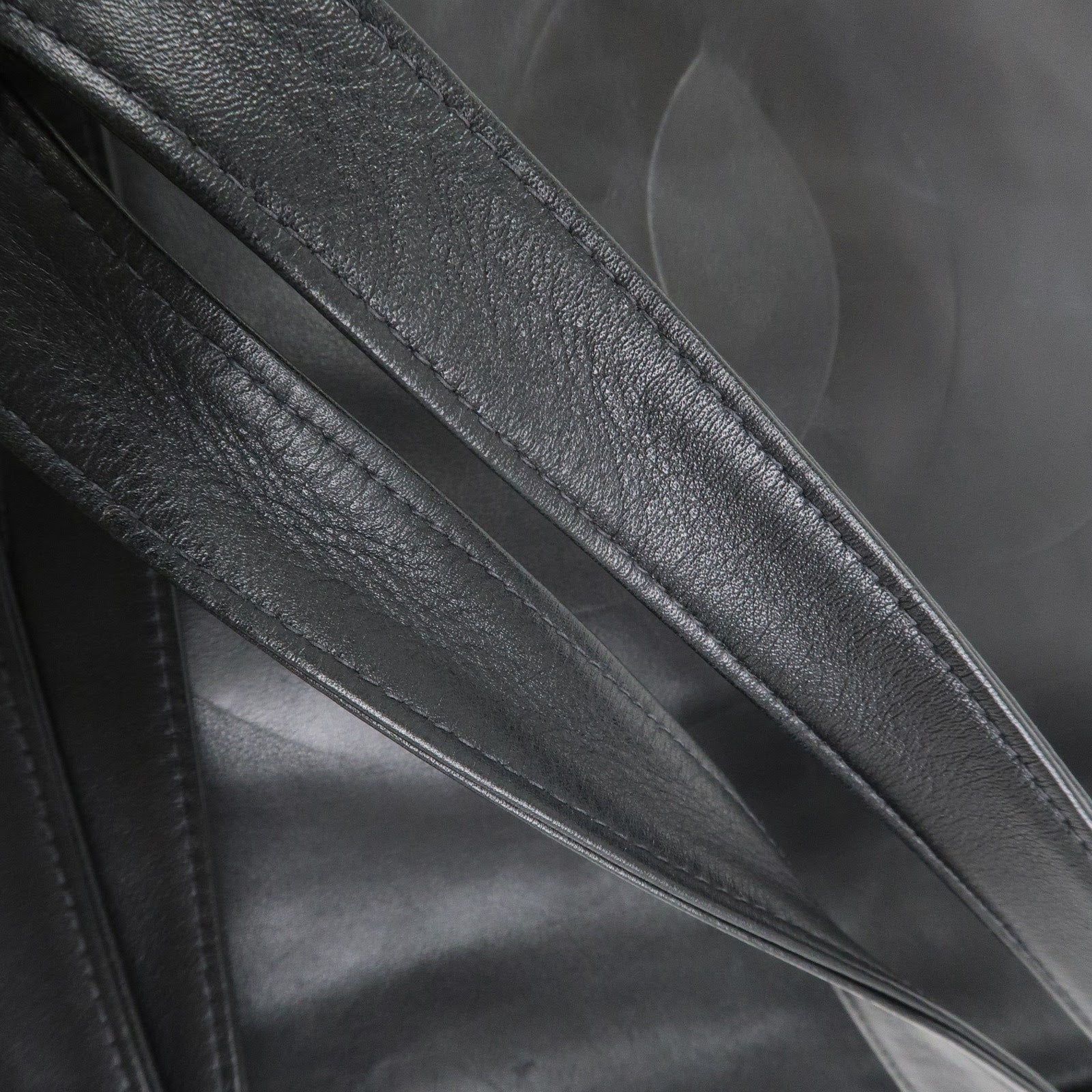 CHANEL COCO Mark Calf Leather Tote Bag Shoulder Bag Black