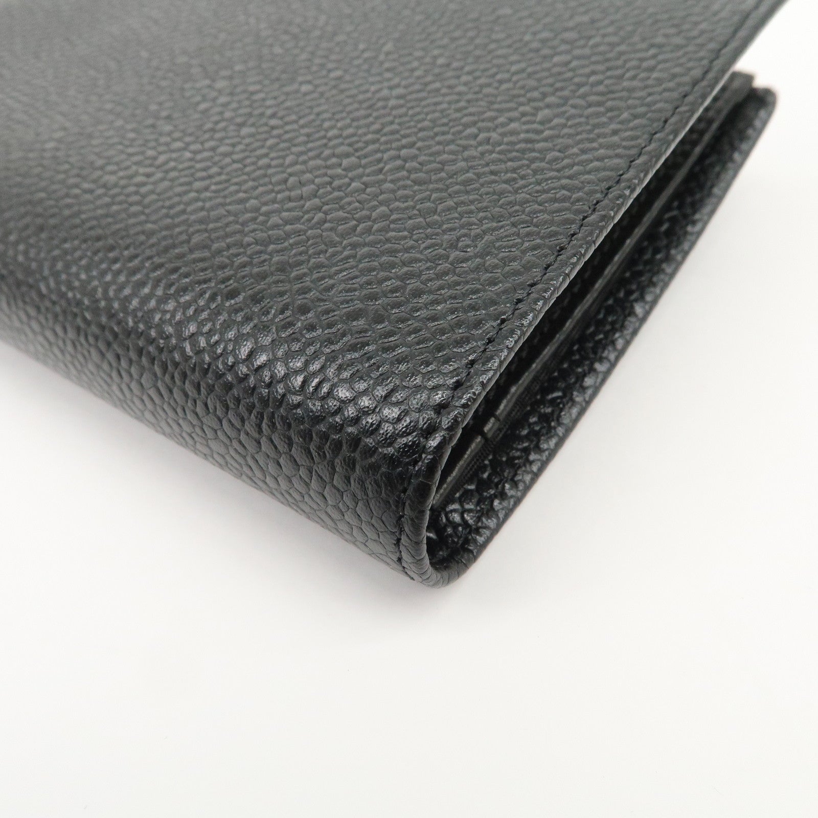 CHANEL COCO Mark Caviarskin Bi-fold Small Wallet Black A13497