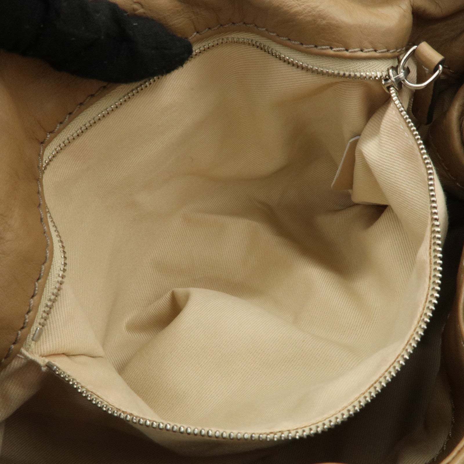 Chloe Paddington Leather Hand Bag Shoulder Bag Medium Beige Used