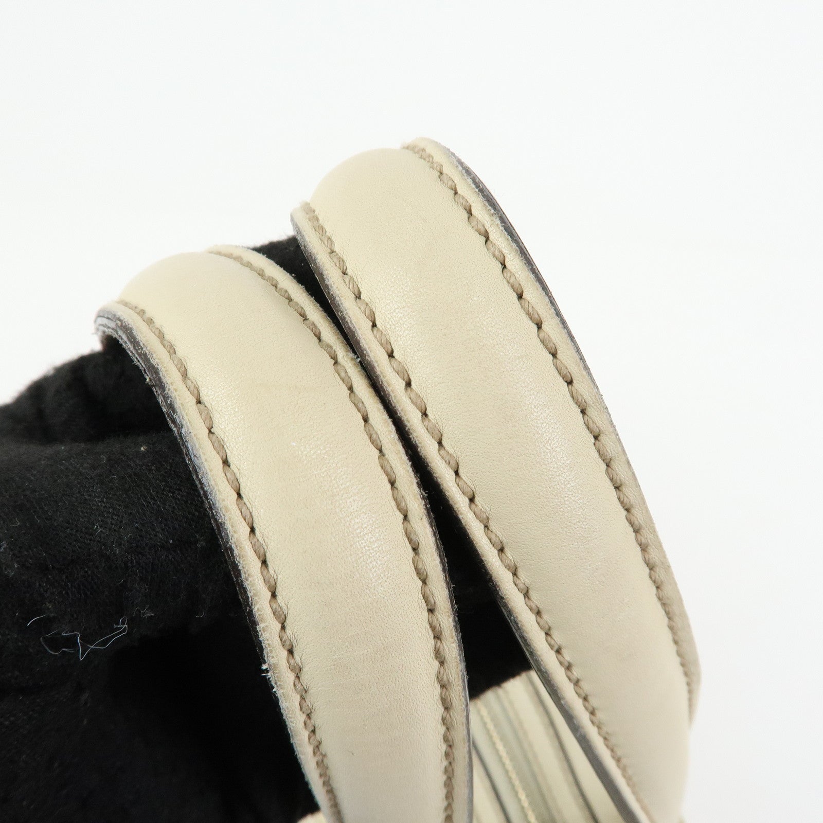 GUCCI Interlocking G Sherry Leather Boston Hand Bag Ivory 170009