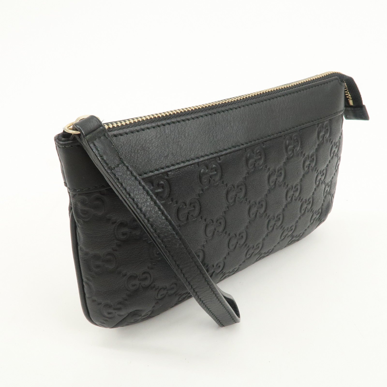 GUCCI Guccissima Leather Clutch Bag Pouch Black 274181