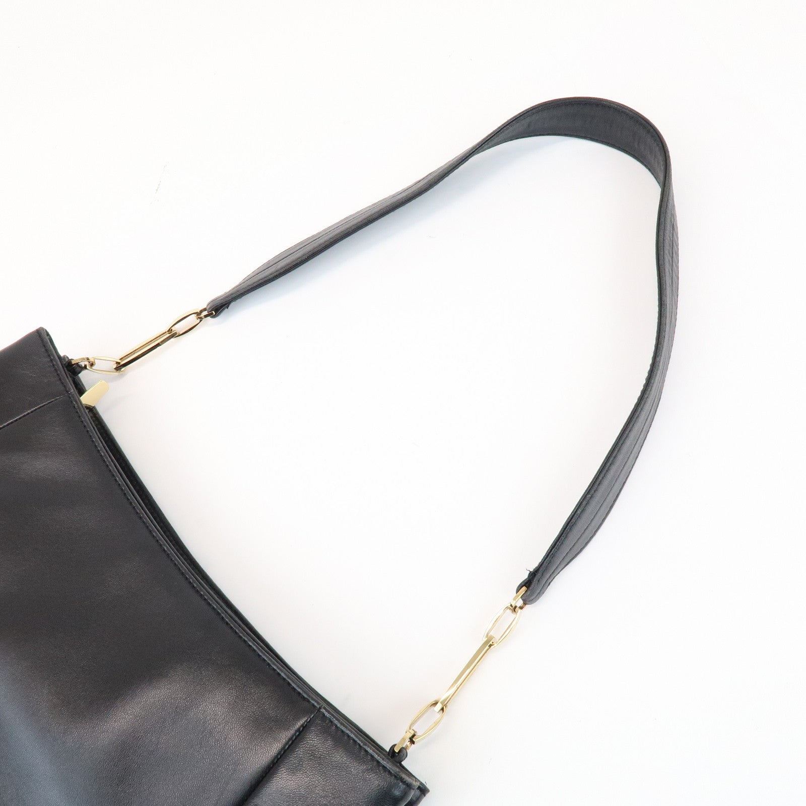 LOEWE Anagram Logo Nappa Leather Chain Shoulder Bag Hand Bag Black