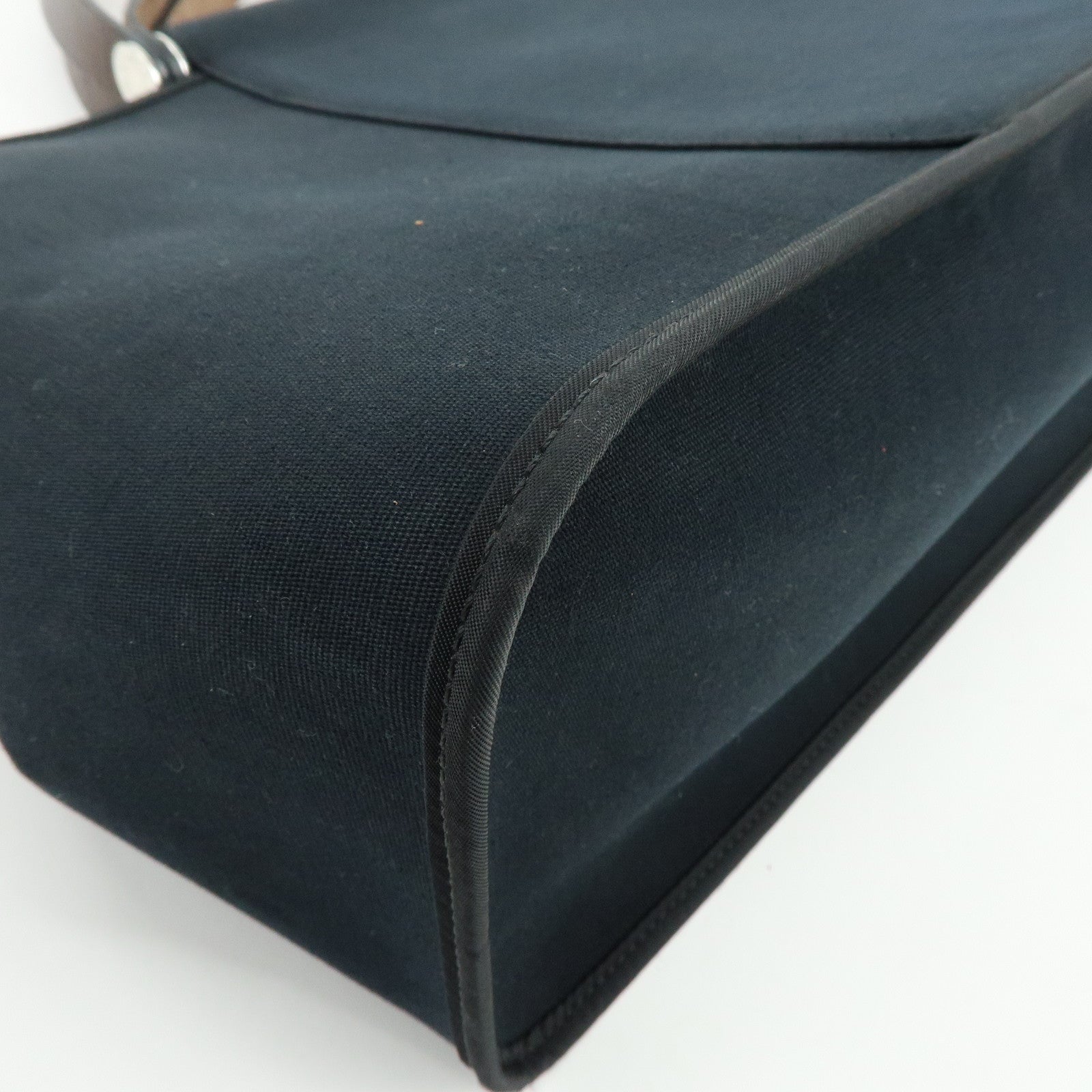 HERMES Cabag Elan PM Toile Officier Leather Tote Bag ▢N Stamped