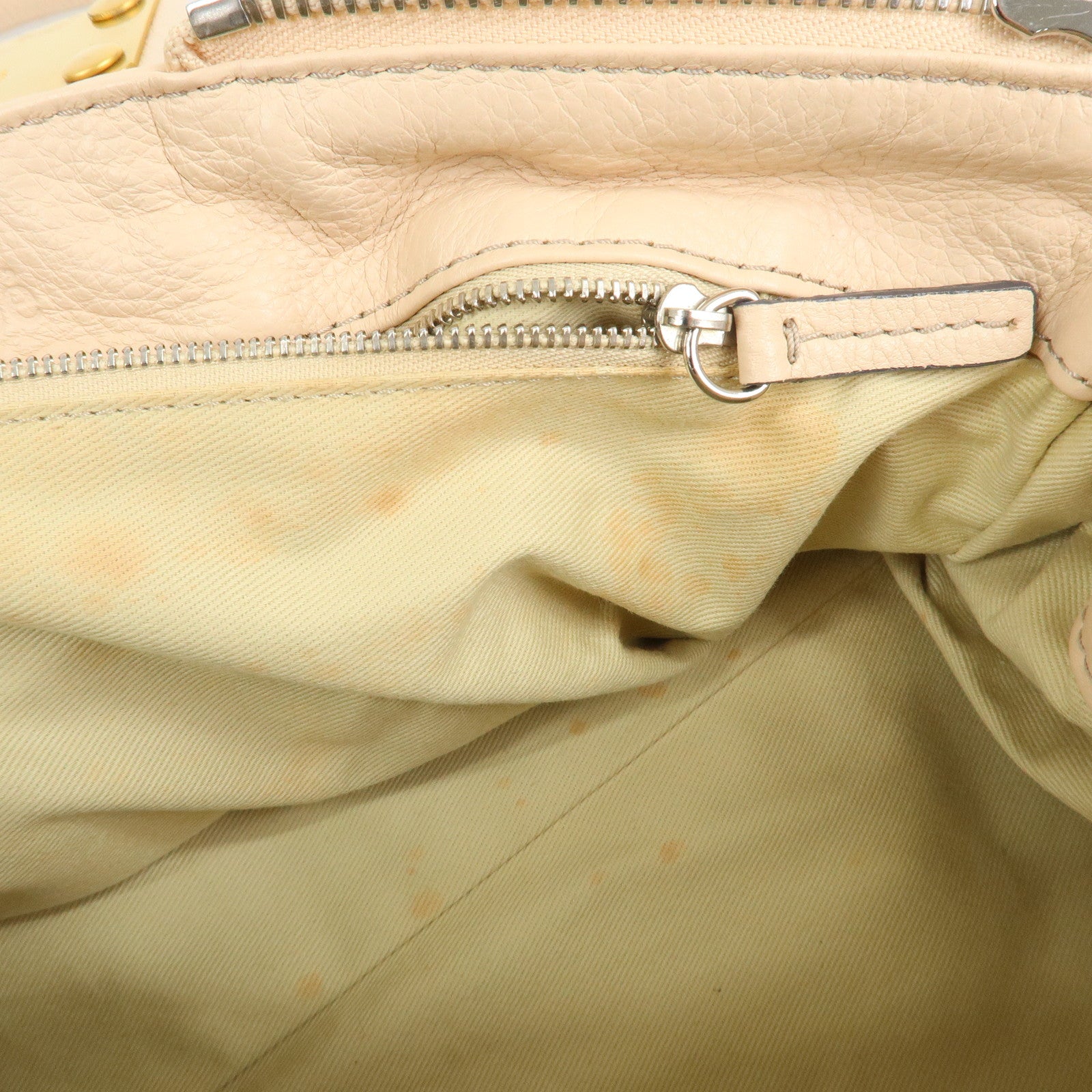 Chloe Paddington Leather Medium Shoulder Bag Hand Bag Beige
