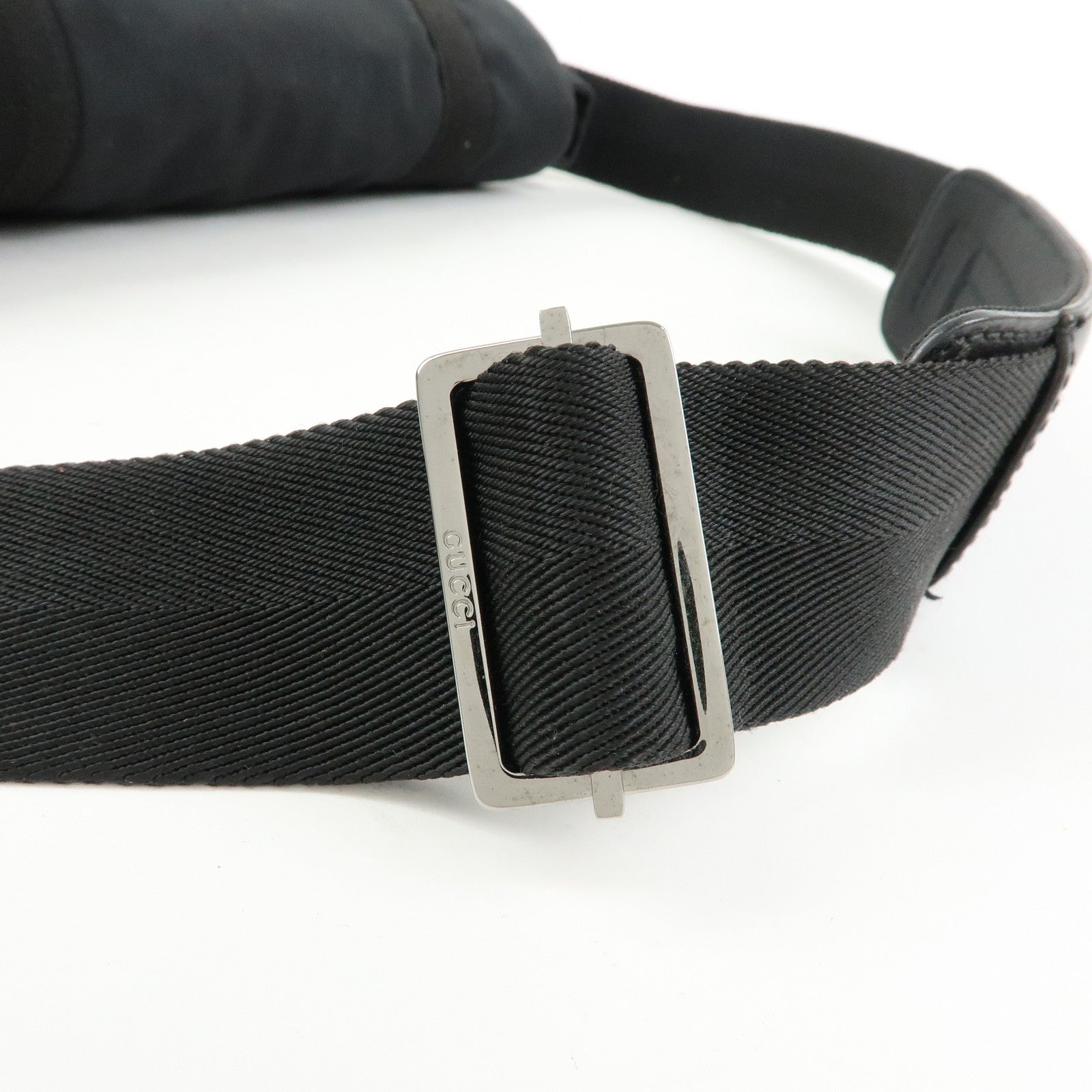 GUCCI Nylon Leather Shoulder Bag Crossbody Bag Black 122373