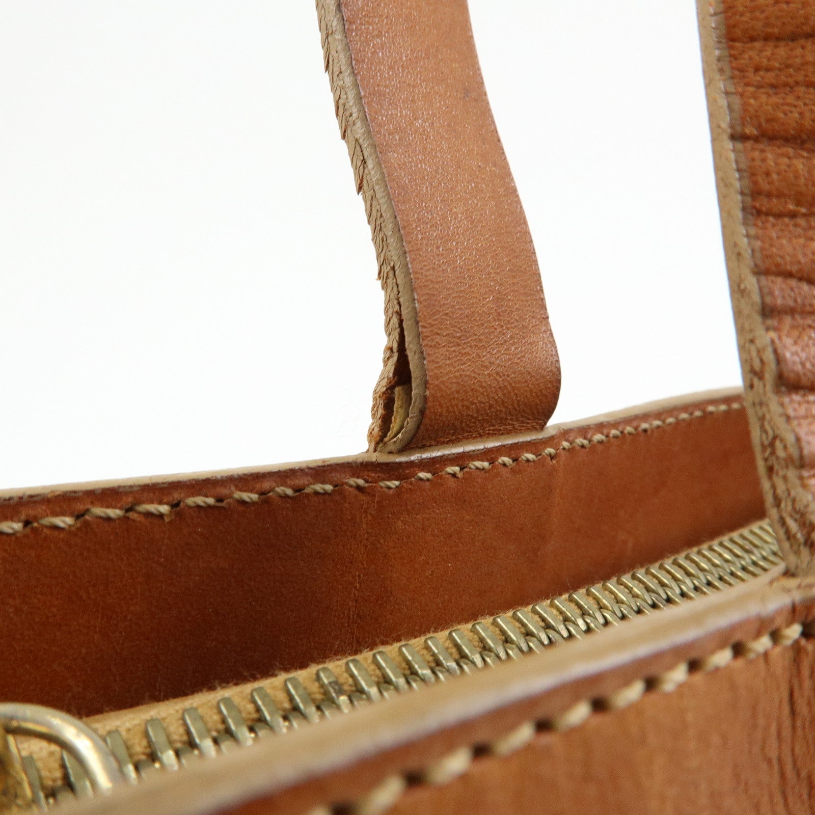 CELINE Macadam PVC Leather Tote Bag Shoulder Bag Beige Light Brown