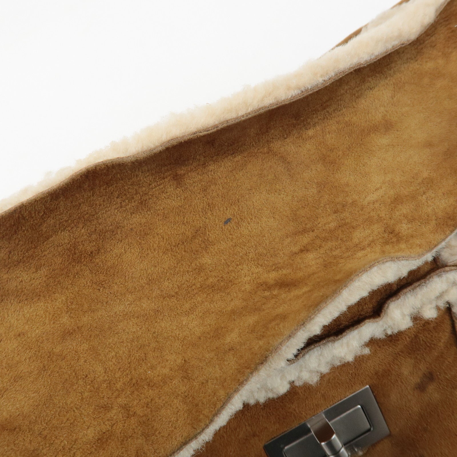 CHANEL Chocolate Bar Suede Mouton Shoulder Bag Hand Bag Brown Used